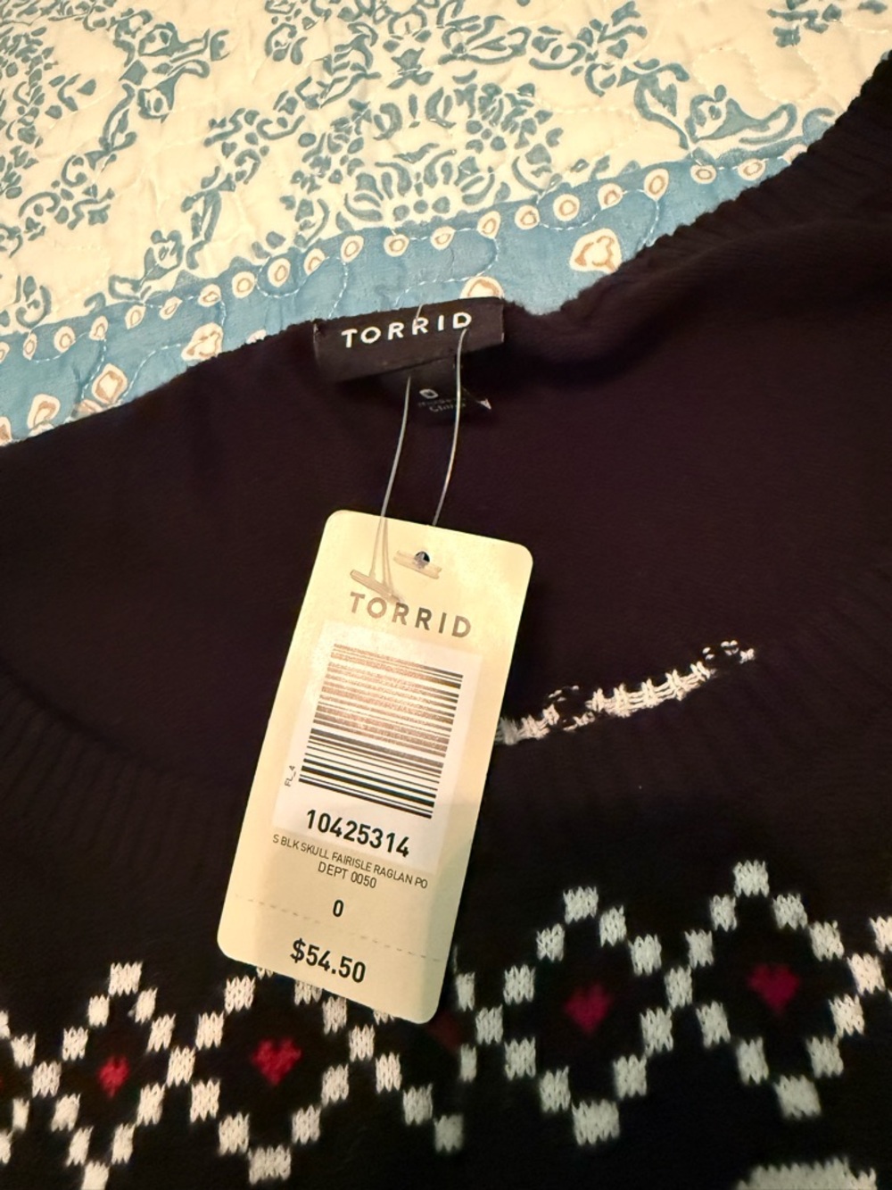 torrid Black Knit Sweater with Red Heart Pattern - Picture 2 of 2